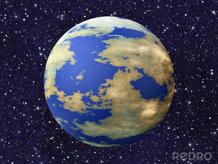 Fotobehang Planeet Aarde aan de sterrenhemel