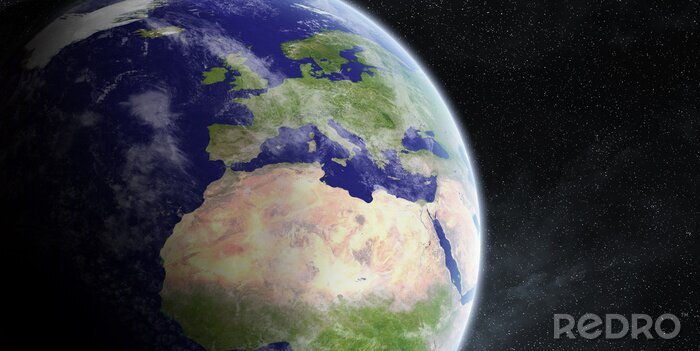 Fotobehang Planeet Aarde vanuit de ruimte