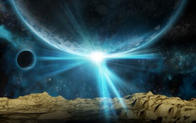 Fotobehang Planeten in 3D