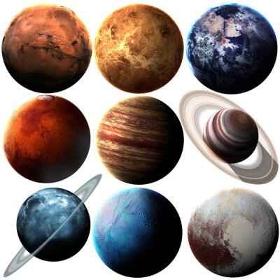 Planeten in het zonnestelsel realistische afbeeldingen