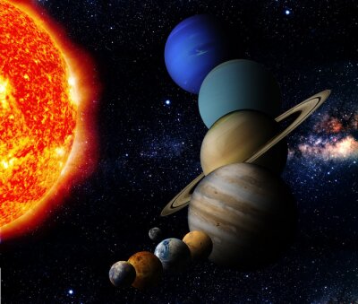Fotobehang Planeten rond de zon