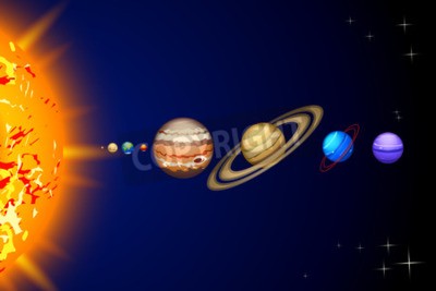 Fotobehang Planeten van de zon tot Neptunus