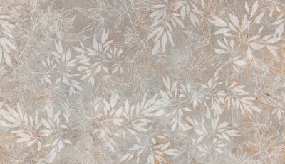 Fotobehang Planten en bladeren op een betonnen achtergrond