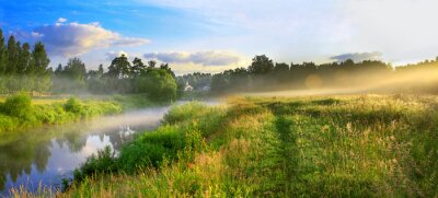 Fotobehang Plattelandslandschap in de ochtend