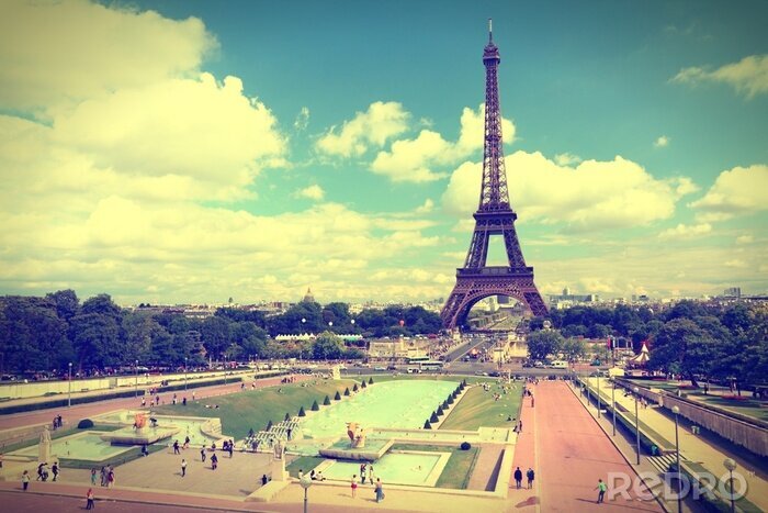 Fotobehang Plein voor de Eiffeltoren