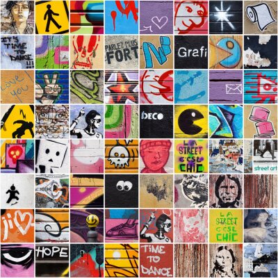 Fotobehang Pleinen met straatkunst