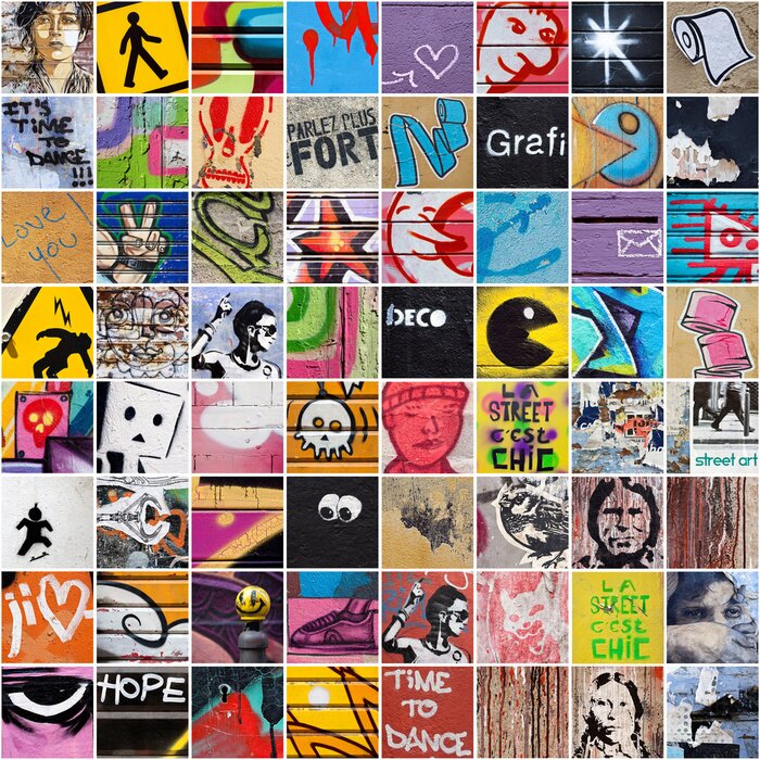 Fotobehang Pleinen met straatkunst