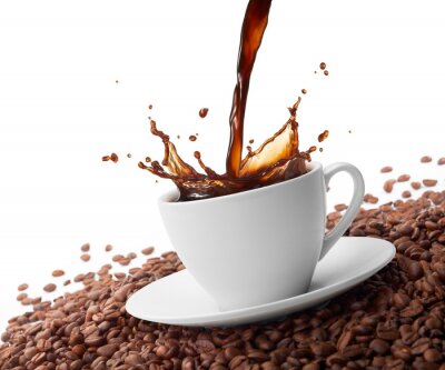 Fotobehang Plons van het inschenken van koffie