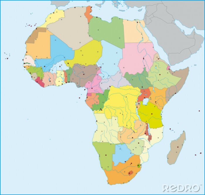 Fotobehang Politieke kaart van Afrika