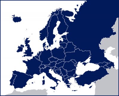 Fotobehang Politieke kaart van Europa