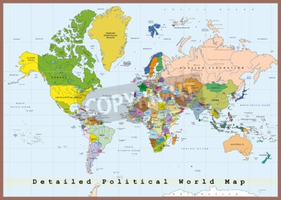 Fotobehang Politieke wereldkaart