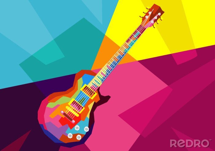 Fotobehang Pop-art rock gitaar