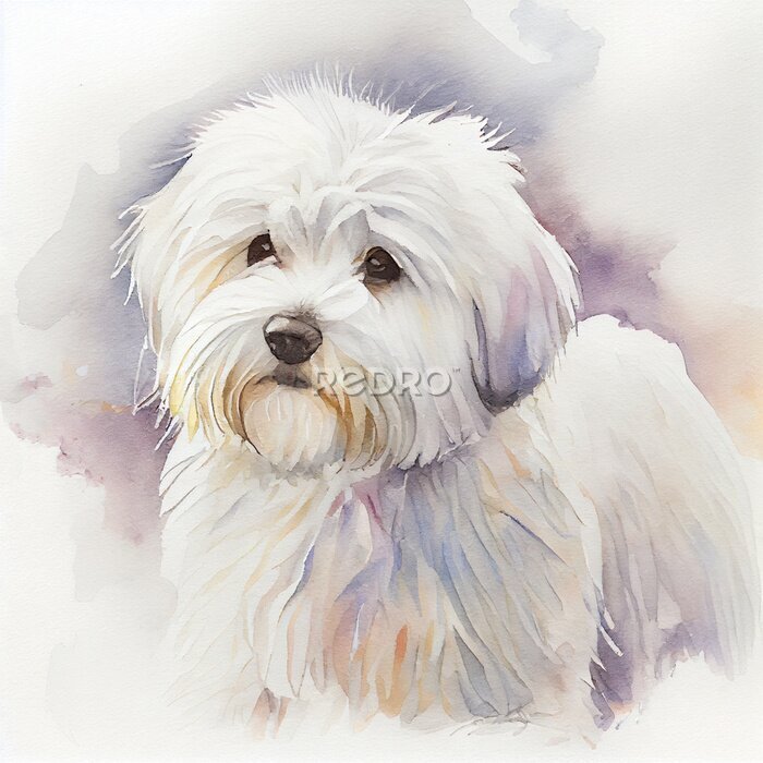 Fotobehang Portret van een witte hond