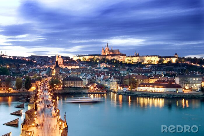 Fotobehang Praagse Burcht stadsgezicht