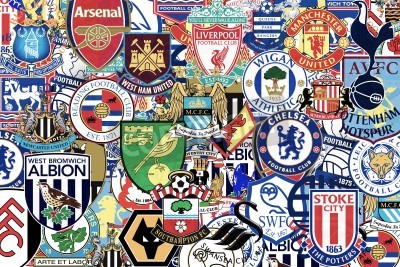 Fotobehang Premier League clubwapens