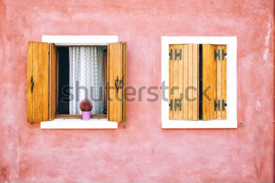 Fotobehang Ramen in het roze huis