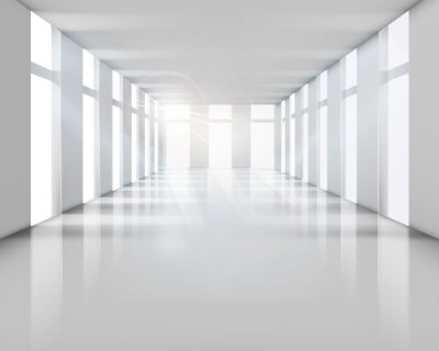 Fotobehang Ramen in witte tunnel