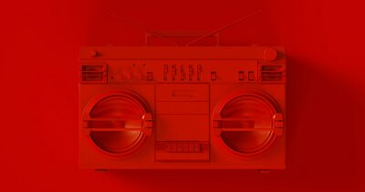 Red Boombox 3d illustration