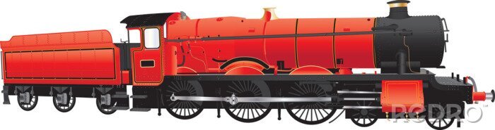 Fotobehang Red Steam Loco