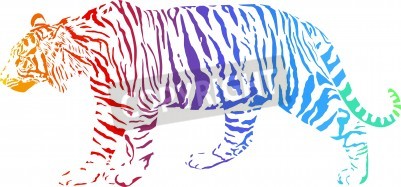 Fotobehang Regenboog tijger patroon