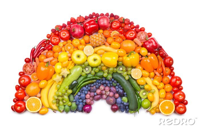 Fotobehang Regenboog van groenten