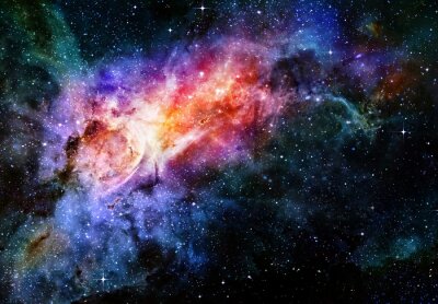 Fotobehang Regenboogkleurige galaxy en sterren
