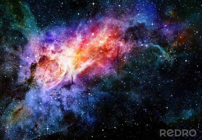 Fotobehang Regenboogkleurige galaxy en sterren
