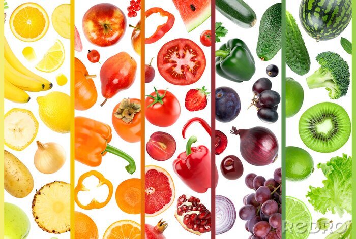 Fotobehang Regenboogpatroon van groenten