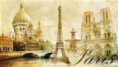 Retro ansichtkaart uit Parijs