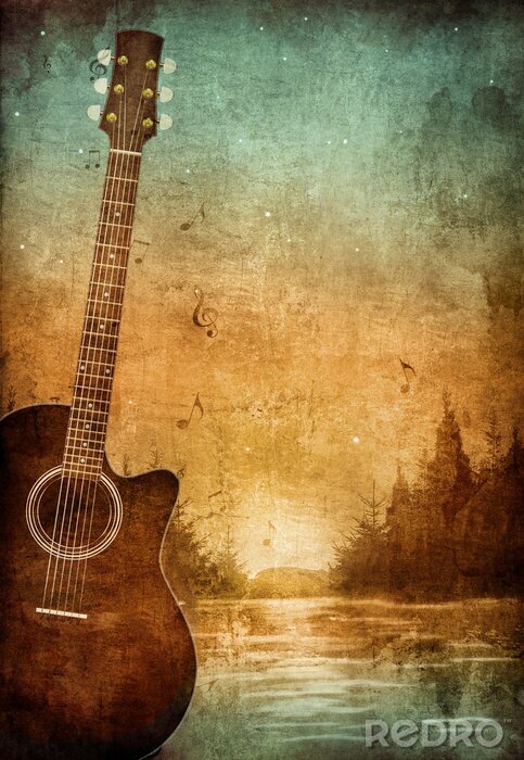 Fotobehang Retro boslandschap