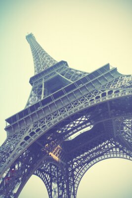 Fotobehang Retro Eiffeltoren in 3D