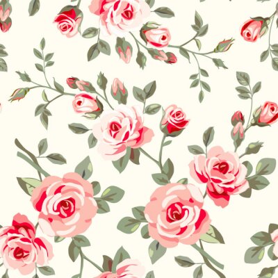 Fotobehang Retro ontwerp met rozen
