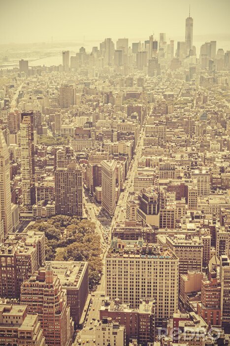 Fotobehang Retro oude film stijl foto van Manhattan, New York.