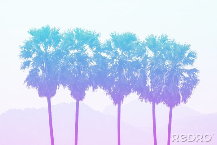 Fotobehang Retro palmbomen