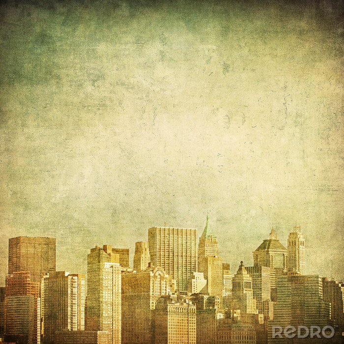 Fotobehang Retro skyline NY