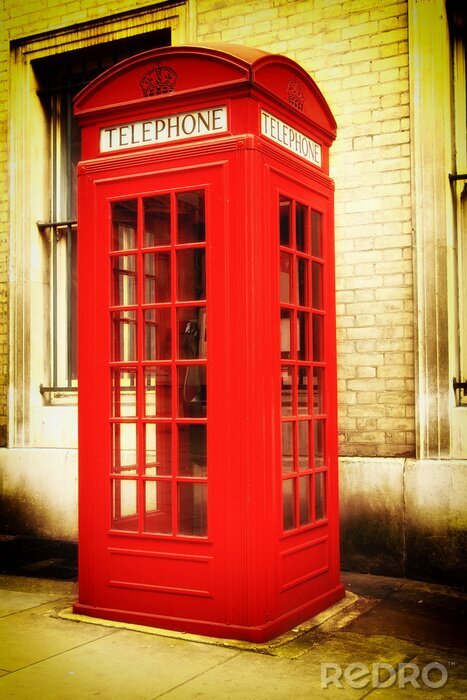 Fotobehang Retro telefooncel in Londen
