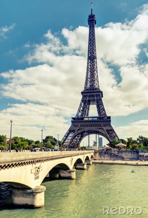 Fotobehang Retro uitzicht op Parijs