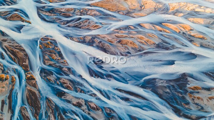 Fotobehang Rivier stroomt uit IJslandse gletsjers