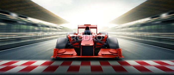 Fotobehang Rode auto op het circuit