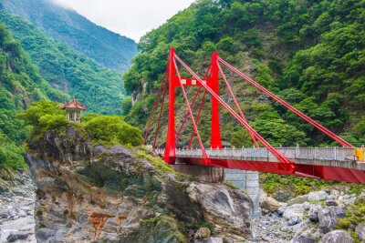 Fotobehang Rode brug in Azië