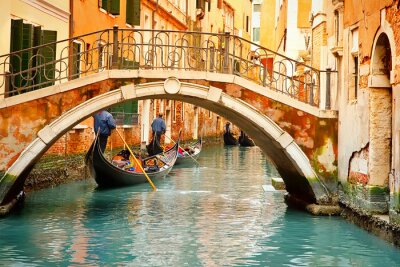 Fotobehang Rode brug in Venetië