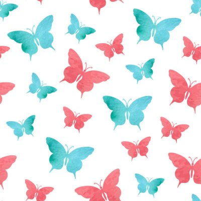 Rode en blauwe vlinders