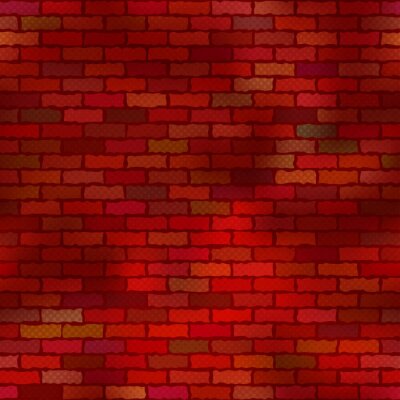 Fotobehang Rode muur in bakstenen