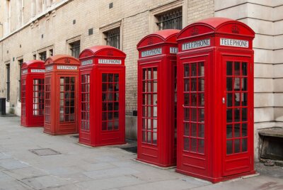 Fotobehang Rode telefooncellen in Londen