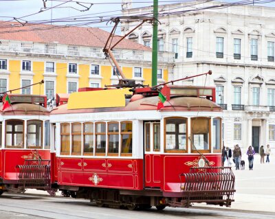 rode tram van Lissabon, Portugal