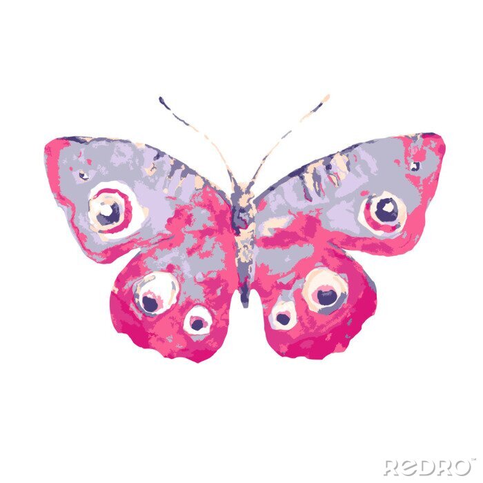 Fotobehang Rode vlinder met oogjes