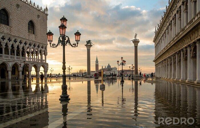 Fotobehang Romantisch Venetië in de avond