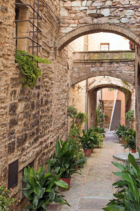Fotobehang Romantische straat in het historische Italiaanse stad