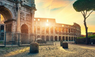 Fotobehang Rome colosseum bij zonsondergang