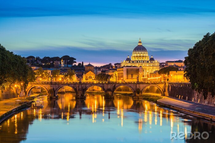 Fotobehang Rome en de Sant'Angelo-brug